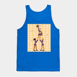 Dancing Cheerleader Cheers With Pom Poms Tank Top